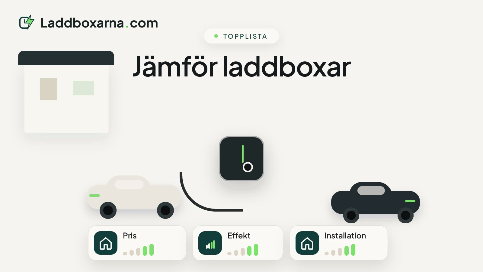 Översikt av laddbox med elbil och topplista