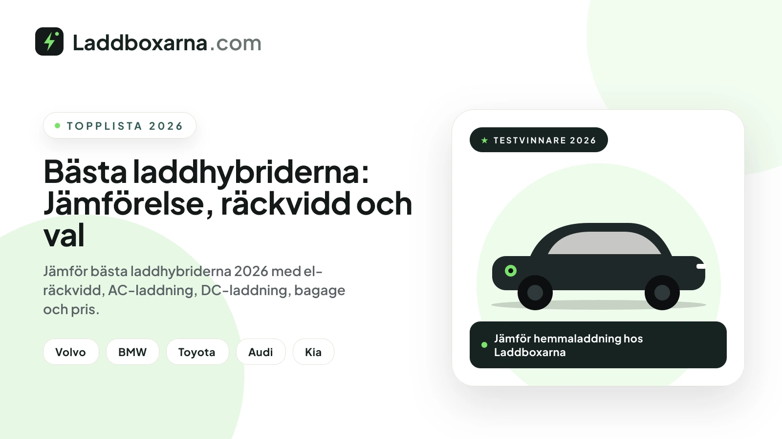Bästa laddhybriderna: Jämförelse, räckvidd och val