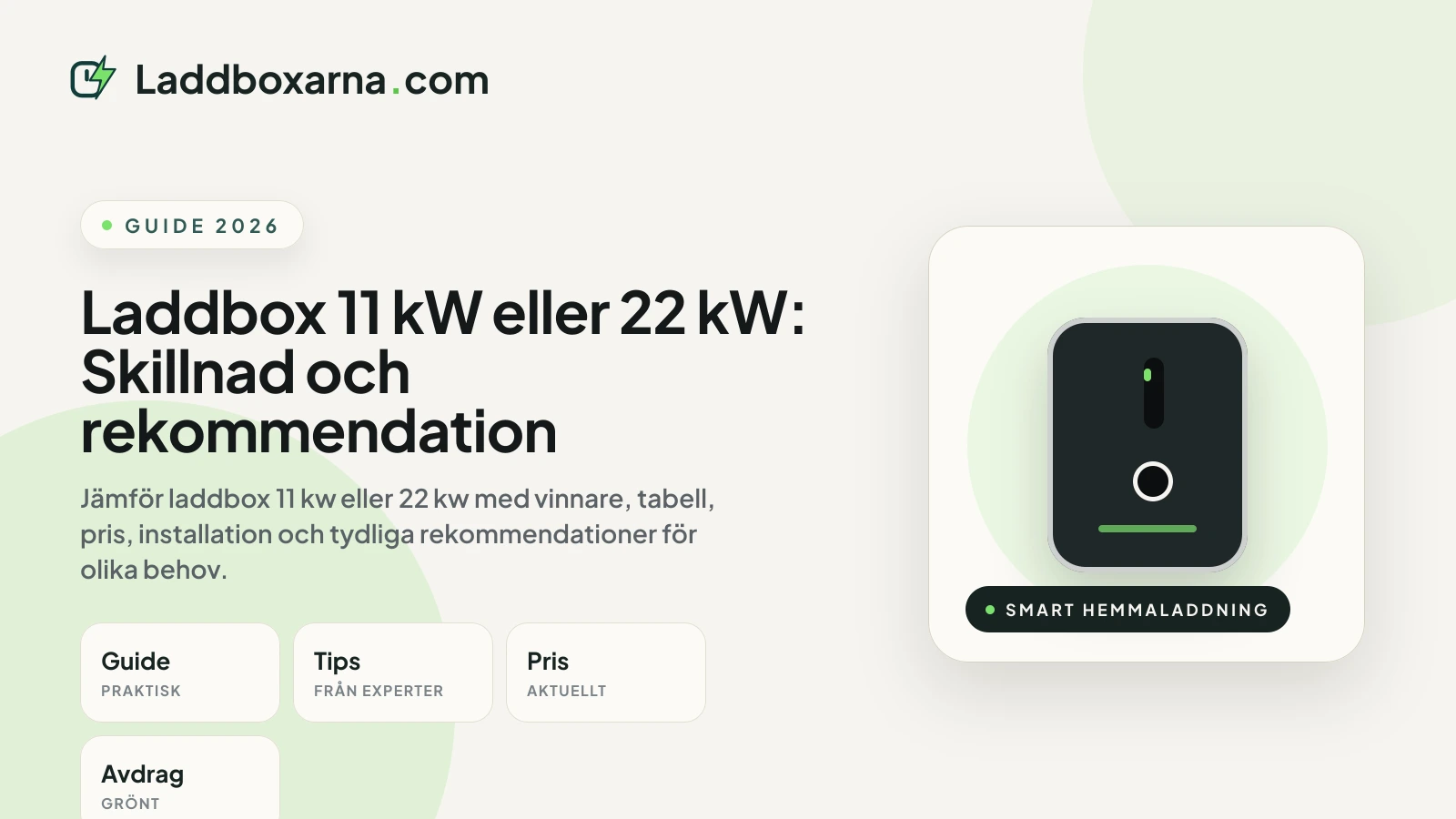 Laddbox 11 kW eller 22 kW: Skillnad och rekommendation