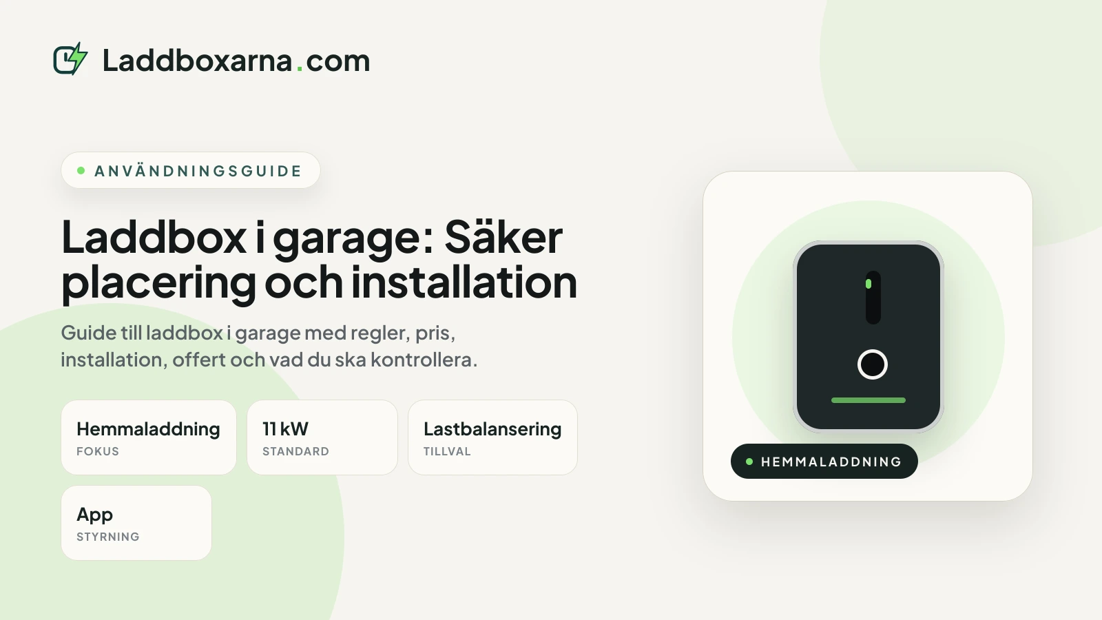 Infografik över laddbox för garage