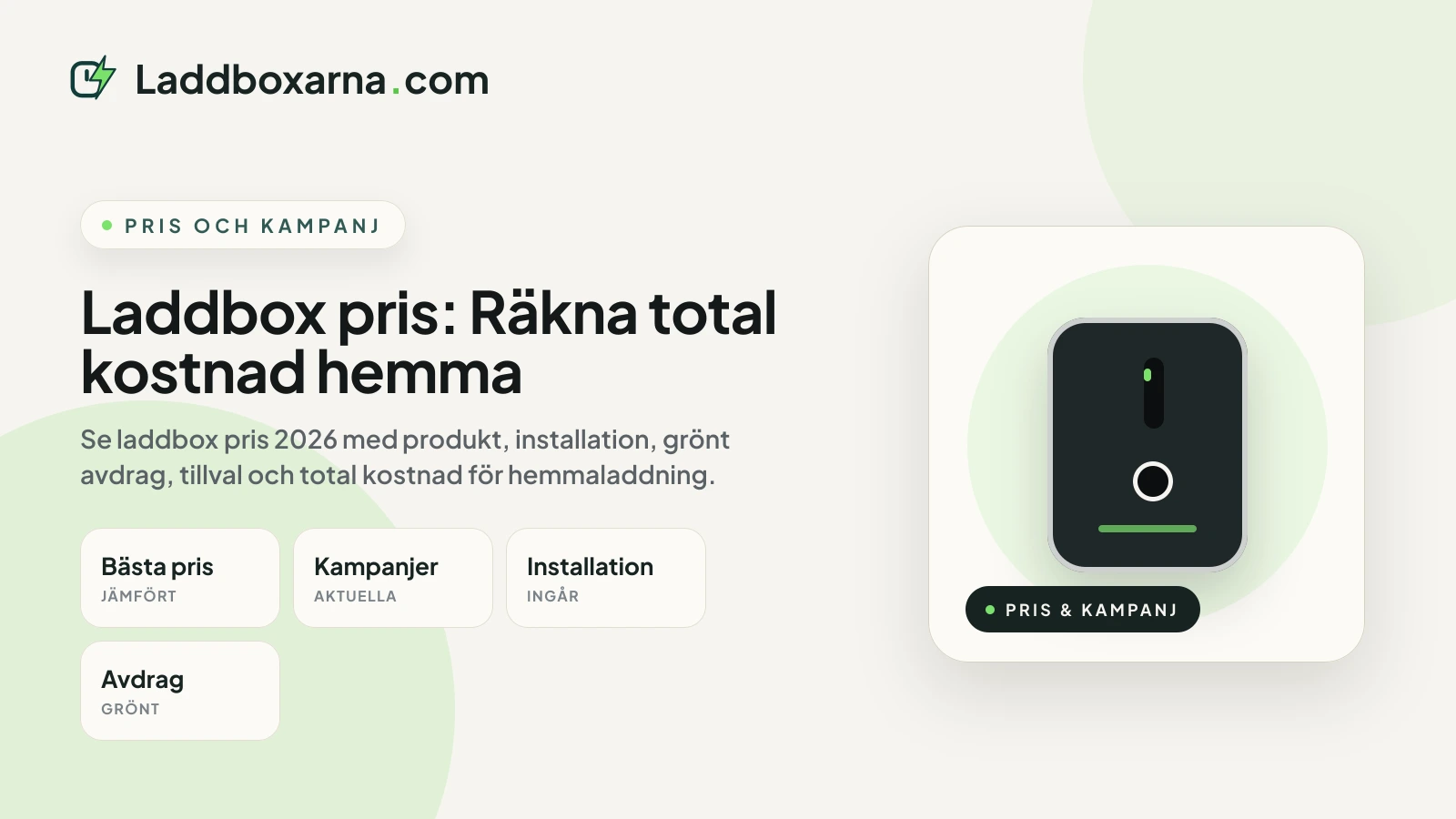 Infografik över pris på laddbox och installation